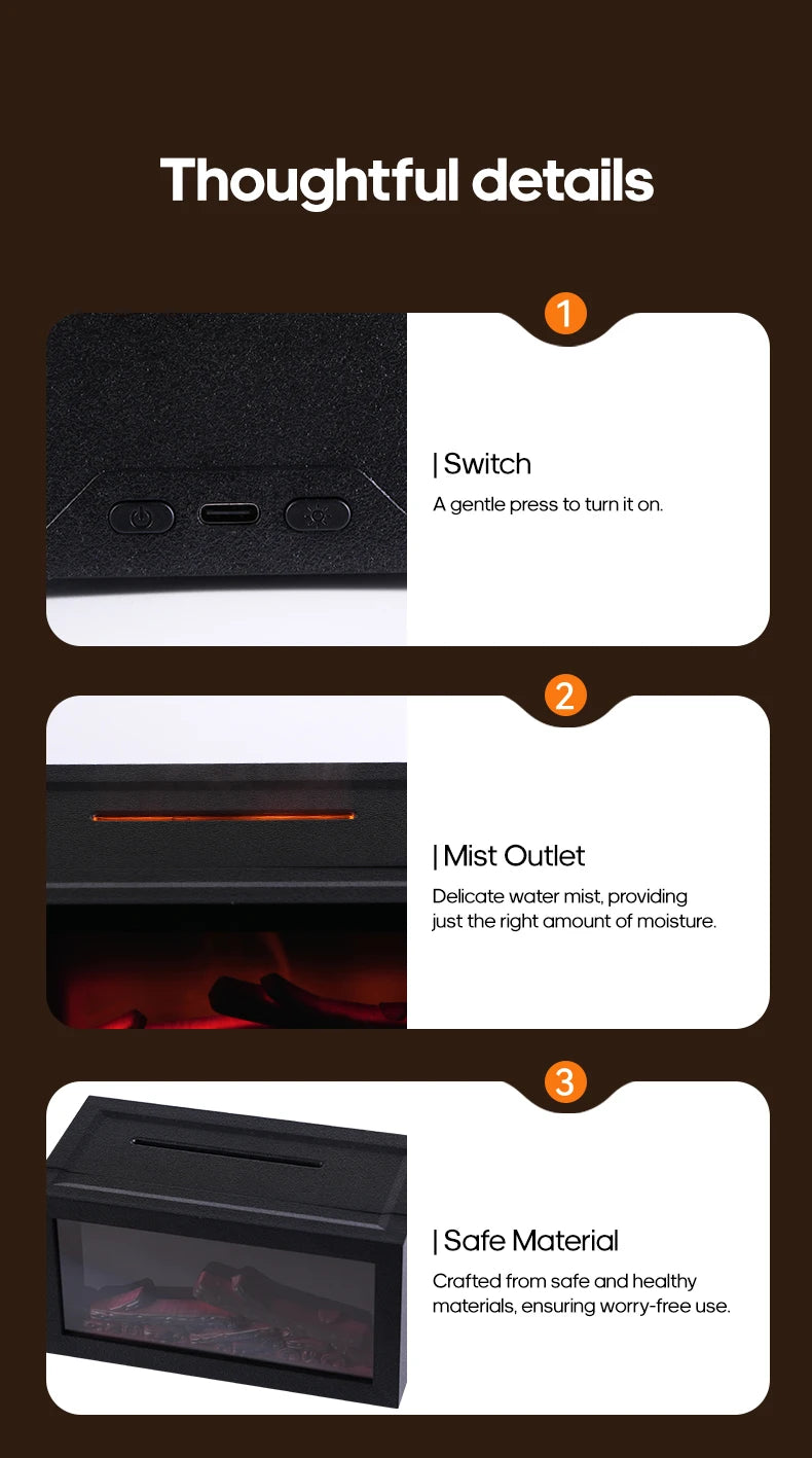 Mini Flame Fireplace Aroma Diffuser